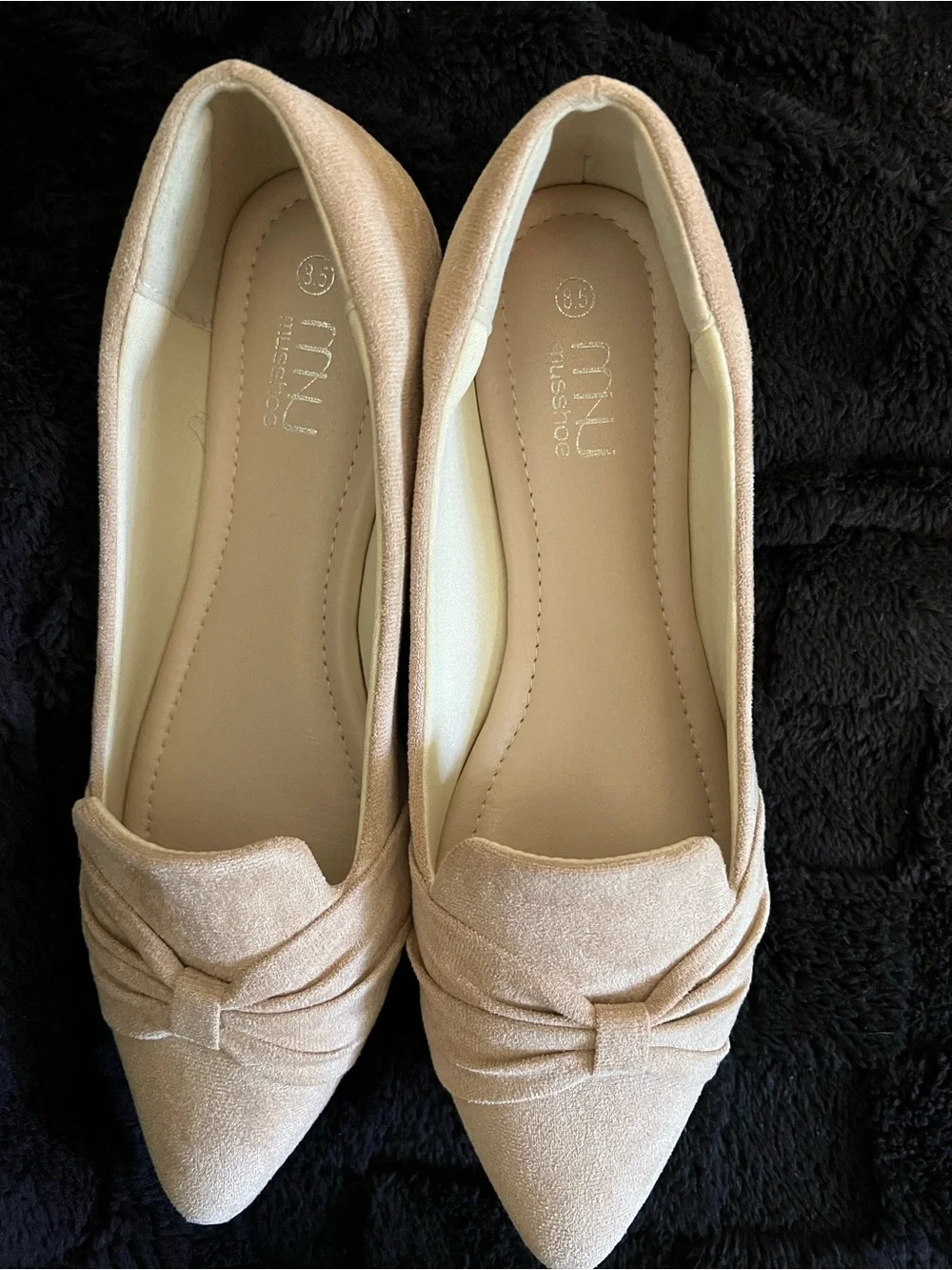 Pointed Knot Front Women's Flats in Blush Pink